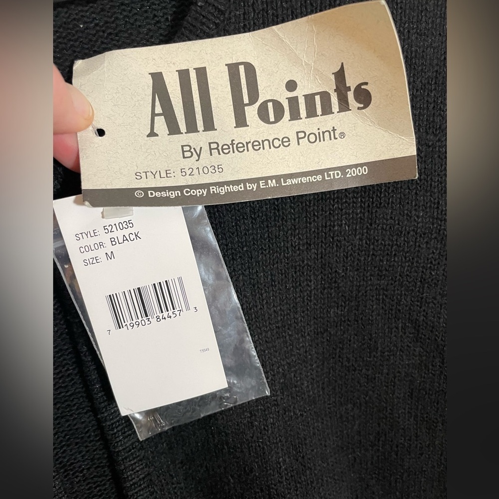NWTAll Points by Reference Point Silk Blend Black Knit Cardigan Sweater Sz Med - Picture 7 of 11